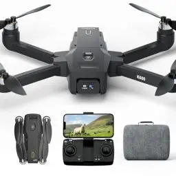 Produktbild: K600 Drohne mit 2 Kamera 1080P,90°Eléctrica Bürstenlosem Drone mit Höhenhaltung für Kinder,APP VR FPV Professionell Drones für Anfänger Erwachsener,Headless Modus,lange Flugzeit,Handtasche,Karuisrc