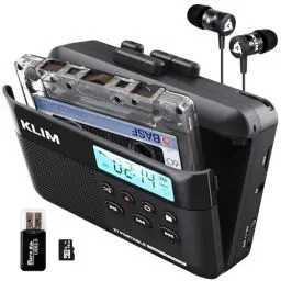 Produktbild: K7 Walkman Kassettenspieler + Kassettenrekorder + Cassette Player + Kassetten Digitalisieren + Tragbarer Kassettenrekorder + Mikrofon & Lautsprecher + Wiederaufladbarer Akku + Ohrhörer + 16GB SD-Karte