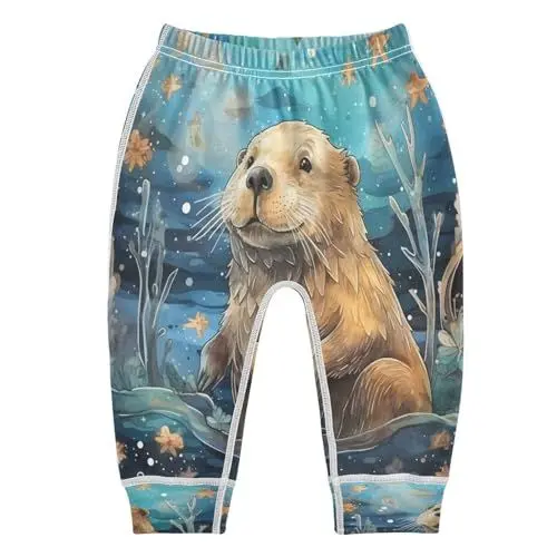 Produktbild: KAAVIYO Aquarellmalerei Süßer Biber Baby Hose Aus Weicher Baumwolle für Neugeborene 3-24 Monate