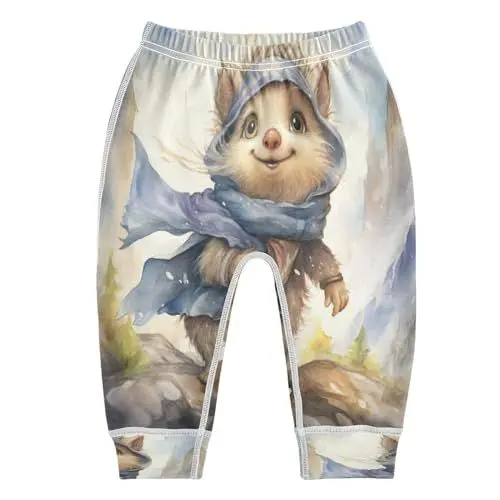 Produktbild: KAAVIYO Aquarellmalerei Süßer Igel Baby Hose Aus Weicher Baumwolle für Neugeborene 3-24 Monate