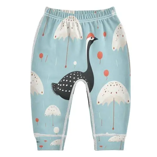 Produktbild: KAAVIYO Blaue Mustervogelkunst Baby Hose Aus Weicher Baumwolle für Neugeborene 3-24 Monate
