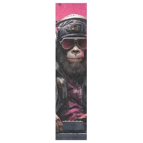 Produktbild: KAAVIYO Coole Dj-Gorilla-Kunst Muster Skateboard Griptape rutschfest Selbstklebend Longboard Griptapes Aufkleber Griffband(9x33in,44x10in 1pcs)