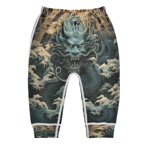 Produktbild: KAAVIYO Coole Schwarz-Weiße Drachenkunst Baby Hose Aus Weicher Baumwolle für Neugeborene 3-24 Monate