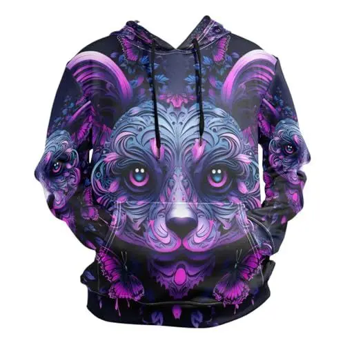 Produktbild: KAAVIYO Cooler Abstrakter Panda Kapuzenpullis Kapuzenpullover Sport Sweatjacke Herren Mit 3D Druck Hoodie Kapuze für Mädchen Jungen Männer