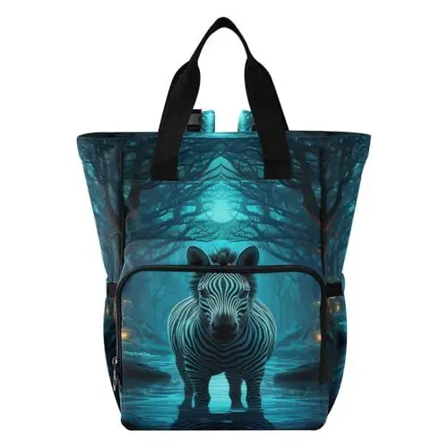 Produktbild: KAAVIYO Galaxie Kunst Kühler Zebra Wickeltasche Reiserucksack Grosse Kapazität Schulter Mom Taschen für Reisen im Freien