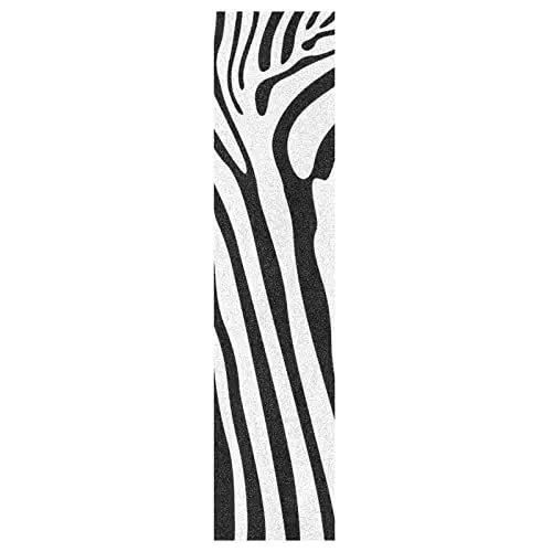 Produktbild: KAAVIYO Kunst Schwarz Weiß Kunstwerk Zebra Skateboard Griptape rutschfest Selbstklebend Longboard Griptapes Aufkleber Griffband 9x33in,44x10in(1pcs)