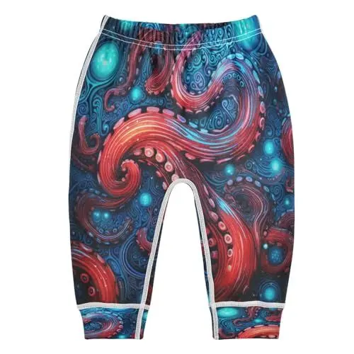 Produktbild: KAAVIYO Oktopus-Kunst-Wiederholungsmuster Baby Hose Aus Weicher Baumwolle für Neugeborene 3-24 Monate