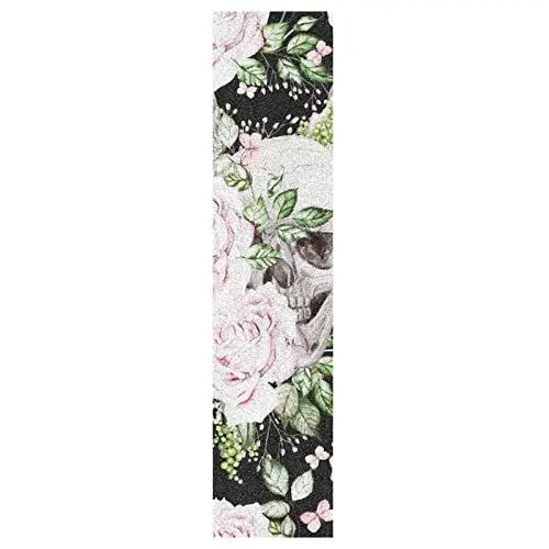Produktbild: KAAVIYO Schädelrose Blumenkunst Muster Skateboard Griptape rutschfest Selbstklebend Longboard Griptapes Aufkleber Griffband(9x33in,44x10in 1pcs)