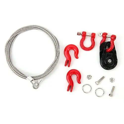 Produktbild: Kabel Stahlseil, RC Stahlseil, Rettungsseil Seil Riemenscheibe Schloss Set für Kletterfahrzeug Rc Car