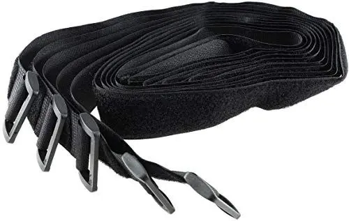 Produktbild: Kabelbinder Klettband 50cm extra lang 2cm breit mit Öse Sicheres Verstauen von Kabel Leitungen 5er Pack Schwarz