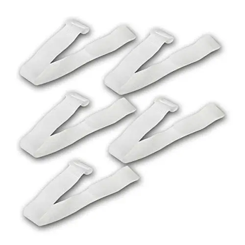Produktbild: Kabelbinder Klettband Klettverschluss mit Öse 30cm lang 2cm breit Sicheres Verstauen von Kabel und Leitungen 5er Pack Weiß