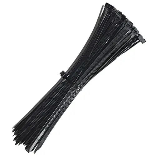 Produktbild: Rscolila Kabelbinder Schwarz 250mm x 5mm UV-Beständigkeit 100 Stück Nylon Hochleistungs Kabelbinder 200N/20kg Zugfestigkeit