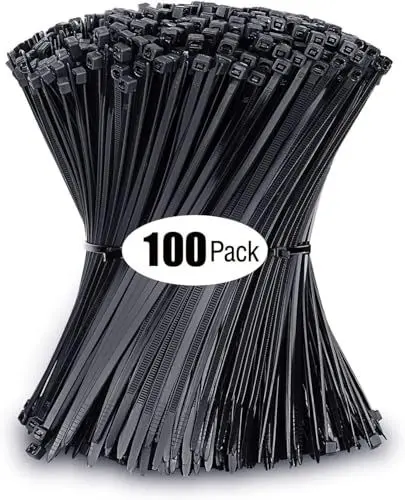 Produktbild: Kabelbinder, WLEAD 100 Stück Nylon Kabelbinder,300 mm x 3,6 mm Schwarz Zugfestigkeit 18kg,Selbstsicherndes Multifunktionale für Zur Ordnung von Kabeln, Gartenarbeit, Hause, im Büro, der Garage