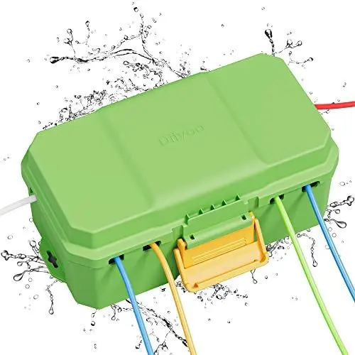 Produktbild: Kabelbox Wasserdicht, Diivoo Wetterfeste Safe Kabelbox außenbereich, Waterproof Outdoor, größe 6-Kabel-Dichtungseinführung schützen Power Strip, Timer-Steckdose（28,5×15×11cm）