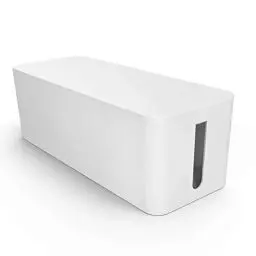 Produktbild: Kabelbox groß weiß I Kabelorganisation zum Verstecken von Kabelsalat und Steckdosenleisten I Schutz für Kinder und Haustiere, Schreibtisch-Organizer I Kunststoffbox Kabel-Box I weiß