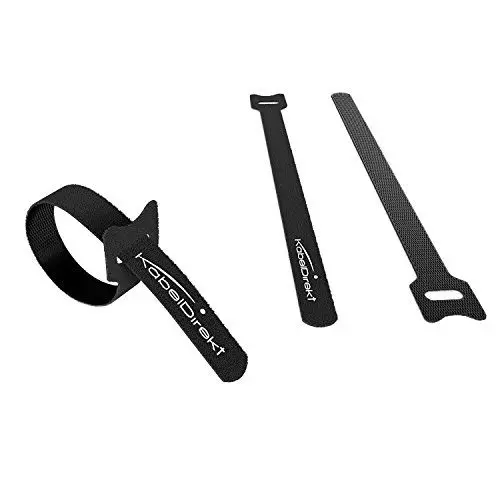 Produktbild: KabelDirekt – 16x Klett Kabelbinder – 16 cm lang × 1,4 cm breit – Kabelmanagement mit Klettverschluss, wiederverschließbar/wiederverwendbar, wasserdicht (für Kabel, Werkzeuge und viel mehr – schwarz)