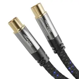 Produktbild: KabelDirekt – 4K Antennenkabel, Koaxialkabel, TV Kabel Nylon – 1 m – Fernsehkabel mit bruchfestem Metallstecker für digitales & analoges Fernsehen (Antennenstecker auf Buchse für DVB-C/DVB-T/DVB-S)