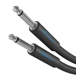 Produktbild: KabelDirekt – 6,3 mm Klinkenkabel, Instrumentenkabel, Gitarrenkabel – 3 m (Mono-Audiokabel mit Klinkensteckern für E-Gitarre, Bassgitarre, Keyboard/Synthesizer, zum Anschluss an Verstärker·· schwarz)