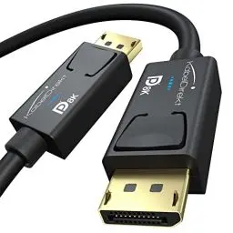 Produktbild: KabelDirekt – 8K DisplayPort Kabel & DP Kabel, mit spezieller A.I.S. Schirmung & offizieller VESA Zertifizierung – 5 m (für DP 1.4 Gaming-PC/Laptop/Grafikkarte/Monitor mit 4K@120Hz, 144Hz/165Hz/240Hz)