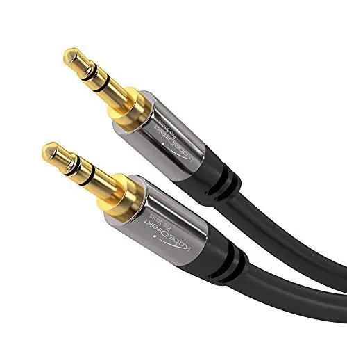Produktbild: KabelDirekt – Klinkenkabel, Aux Kabel & Audio 3.5 mm Kabel – 10 m Klinkenkabel – Erhältlich in 0,3 m bis 10 m – Geeignet für Kopfhörer – Handy – PC & Laptop Audio – Auto – HiFi – Stereo, schwarz