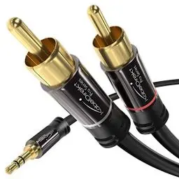 Produktbild: KabelDirekt – Cinch auf Klinke 3,5-Adapterkabel – 10 m – vielseitiges Plug-and-Play Audiokabel (Aux/3,5 mm auf 2x Cinch/RCA zum Anschluss an Smartphone, Tablet, Heimkino, Soundbar, TV, Notebook, MP3)