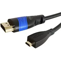 Produktbild: KabelDirekt – Micro-HDMI-Kabel, bruchfest konstruiert – 3m (HDMI zu Micro-HDMI, bidirektional, 4K@60Hz für Ultra HD, HDMI 2.0/1.4, High Speed mit Ethernet, für Tablets/Kameras/Raspberry Pi, schwarz)