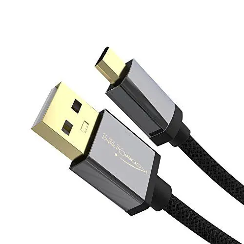 Produktbild: KabelDirekt – Micro USB Kabel – 0,5m (USB 2.0, Ladekabel/Datenkabel, Micro USB Geräte, schwarzes Nylon) – PRO Series