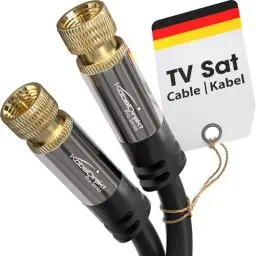 Produktbild: KabelDirekt – SAT Kabel, Koaxialkabel Internet, Satellitenkabel – TV Kabel/Fernsehkabel mit F-Stecker, bruchfestem Metallstecker und mehrfach geschirmt – 7,5 m (für Radio, DVB-T2, DVB-C, DVB-S2)