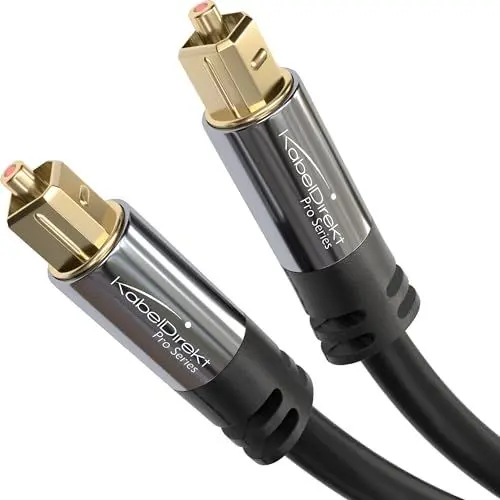 Produktbild: KabelDirekt – TOSLINK-Kabel, optisches Audiokabel – 5 m – Glasfaserkabel für Soundbar (TOSLINK auf TOSLINK, digitales S/PDIF-Kabel, Stereoanlage/Verstärker, Heimkino, Xbox One/PS4)