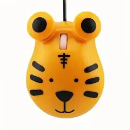 Produktbild: Kabelgebundene Maus, Tigerform, kabelgebundene Maus, niedliche Tier-Cartoon-Maus, tragbare kleine kabelgebundene Reisemaus, geeignet für Computer, Laptops, Schulen, Heimbüros, Kindergeschenke (Orange)