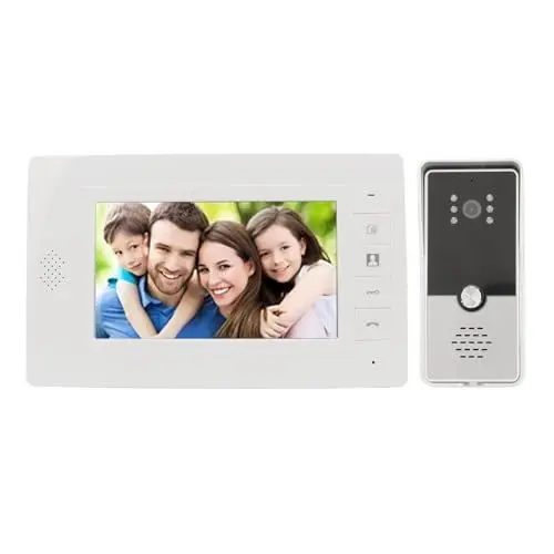 Produktbild: Kabelgebundene Video-Gegensprechanlage, Video-Türklingel mit 7-Zoll-TFT-Display, 6 Infrarotlampen, 120-Grad-Weitwinkelkamera, Wetterfestes Gehäuse, für Villa Apartment Hotel