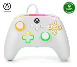Produktbild: Kabelgebundener PowerA-Advantage-Controller für Xbox Series X|S mit Lumectra - Weiß, Gamepad, kabelgebundener Videospiel-Controller, Gaming-Controller, Xbox One, offiziell lizenziert