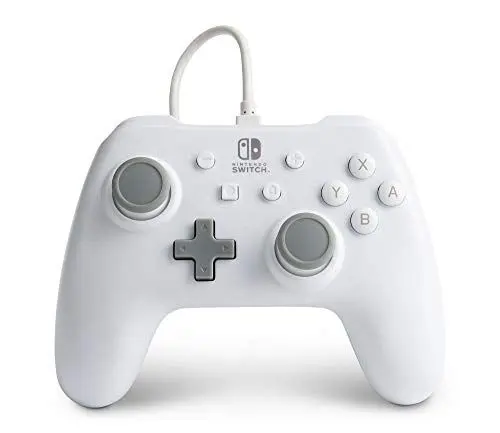 Produktbild: Kabelgebundener PowerA-Controller für Nintendo Switch - Weiß, Gamepad, Spiele-Controller, kabelgebundener Controller, Offiziell Lizenziert