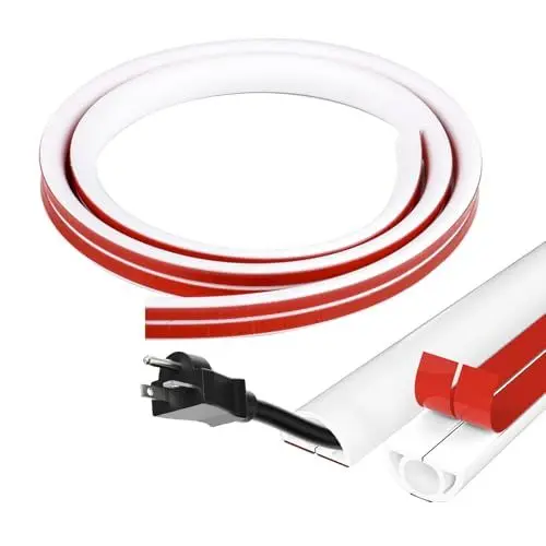 Produktbild: Kabelkanal Weiß Selbstklebend, 1,2mx2cm Kabelbrücke Außenbereich, Kabelkanal Boden Wand, Flexibler PVC Fußboden Kabelabdeckung Flach für Haus Büros