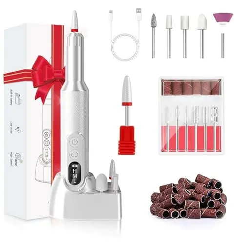 Produktbild: Kabellos Maniküre Set Elektrisch Nagelfräser, 12 in 1 Maniküre Pediküre Set Elektrisch Nagelfeile Nail Drill für Gelnägel, Entfernen Von Hornhaut, Fusspflege