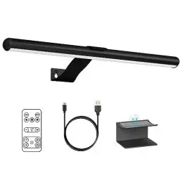Produktbild: Kabellose Bildleuchte mit Fernbedienung, 2 in 1 Bild Beleuchtung Wiederaufladbare mit 3 Beleuchtungsmodi, LED Magnetisch Dart Lampe mit Timer, Akku Bilderleuchte für Malen Foto (Schwarz-40CM)