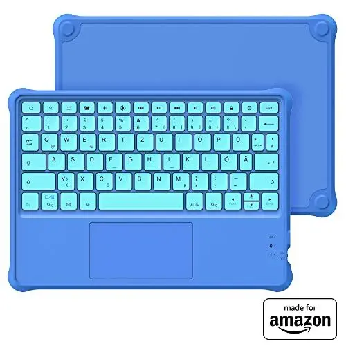 Produktbild: Kabellose Bluetooth-Tastatur „Made for Amazon“ für Kinder, blau, für Fire HD 10 Kids- und Kids Pro-Tablets