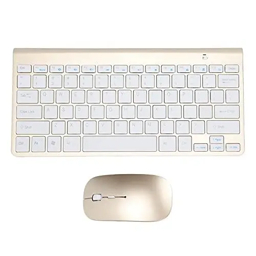 Produktbild: Kabellose Tastatur-Maus-Kombination, 2,4 G USB Ergonomische und Schlanke Kabellose Computer-Tastatur-Maus für PC, Laptop, Desktop, mit 4 Rutschfesten Fußauflagen,