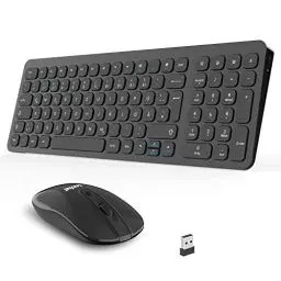 Produktbild: Kabellose Tastatur und Maus, LeadsaiL Tastatur Maus Set Kabellos, Flüsterleiser Tastenanschlag, 2.4 GHz QWERTZ Deutsches Layout mit 2-in-1 USB Nano Empfänger, für PC, Desktop, Laptop, Windows, Mac