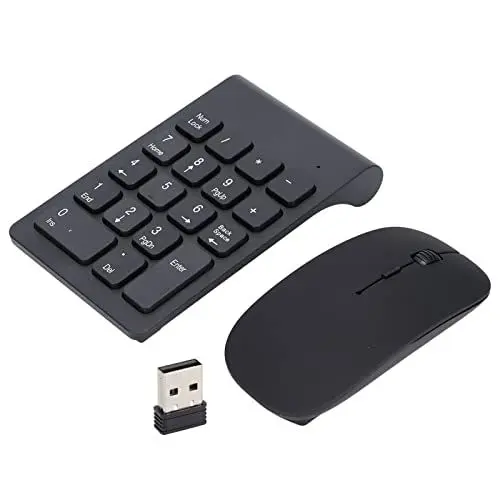 Produktbild: Annadue Ziffernblock und Maus Kombination, 2,4G kabellose USB Nummernblock mit 1200DPI Maus, 18 Tasten Numpad Numberic Tastatur mit USB Empfänger für Laptop,PC,Notebook