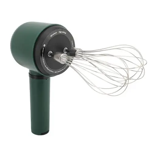 Produktbild: Kabelloser Handmixer, Elektrischer Handmixer aus Edelstahl für müheloses Mixen, geräuscharm, USB wiederaufladbarer tragbarer Handrührer mit 2 Schneebesen zum Backen von Pfannkuchen