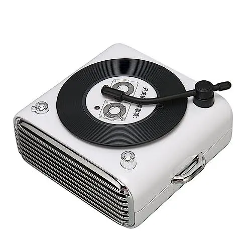 Produktbild: Kabelloser -Lautsprecher, Dekorativer Vinly-Plattenspieler-Stil, 1000 MAh -Lautsprecher AUX (White)