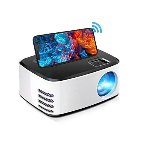 Produktbild: Kabelloser Projektor, 1080P WiFi Projektor, kabelloser Projektor mit eingebauten Lautsprechern, unterstützt WiFi-Bildschirmprojektion, kompatibel mit Android Smartphone