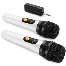 Produktbild: Kabelloses Mikrofon, FOLTUSMY Duales Digitales Dynamisches Mikrofon mit wiederaufladbarem Empfänger, 60M Reichweite, Für Gesang, Karaoke, Meetings, Kirche, Hochzeit