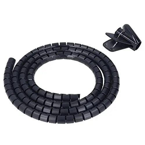 Produktbild: Kabelschlauch Schwarz Kabelkanal Spiralschlauch, Kabelschutzschlauch, Weich Schneidbar Leerrohre für Elektroleitung, Kabelmanagement für TV Computer Heimkino L 1,5/2 m, D 20mm