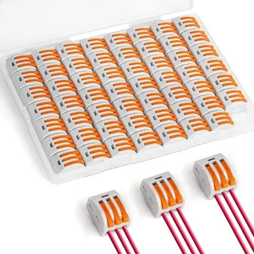Produktbild: Kabelverbinder, 60 Stück Klemmen Elektro mit Betätigungshebel Kabelklemmen 4mm² Leiter Klemme Steckklemmen Verbindungsklemmen Strom Klemmen Anschlussklemmen Elektroklemmen für Feste Kabe