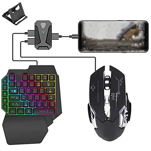 Produktbild: Kabelverbindung Gamepad Tastatur Maus Konverter Set für PUBG Android, Tastatur und Maus Konverter Handy Tastatur Maus Adapter für Android System(Lite+F6+G2 mischen)