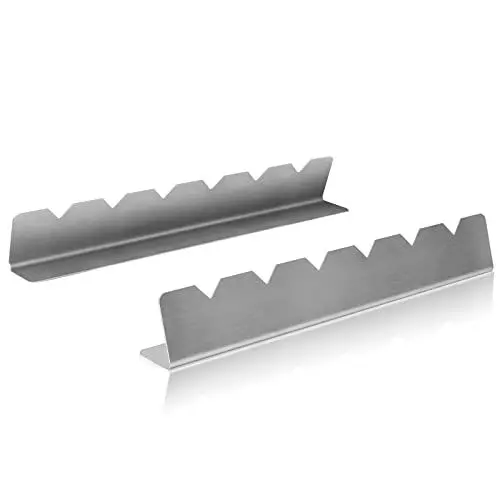 Produktbild: Kabob Spieße Rack 2er Set, Edelstahl Spieße Halter mit 6 Einkerbung Kompatibel mit Holz, Bambus, Runde Metall, Flachspieße zum Grillen, BBQ Grillen Zubehör (Tasche enthalten)