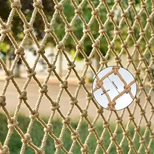 Produktbild: KACQIYT Kletternetz Kinder Schutznetz Treppe Balkon Fallschutznetz Spielplatz Sicherheitsnetz Hindernisschutz Gartenzaunnetz Dekoratives Hanfseilnetz Indoor und Outdoor