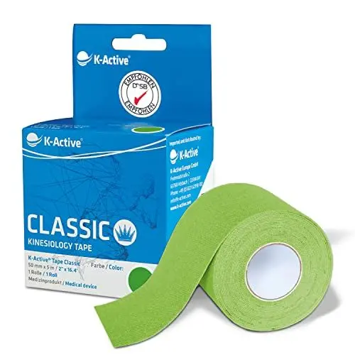 Produktbild: K-Active Tape Classic | Kinesiotapes super hautverträglich | wasserfest | Kinesiologie Tape für Sport & Therapie, extra langer Halt (Grün)